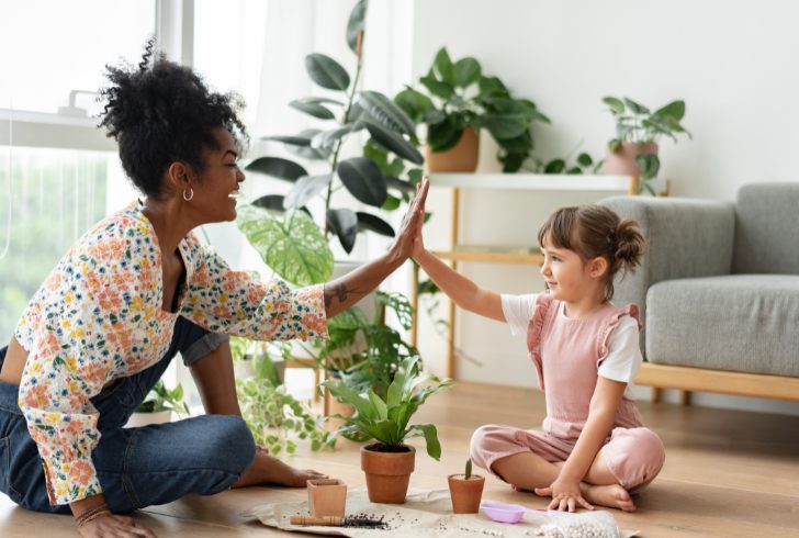 Child thriving in supportive home environment